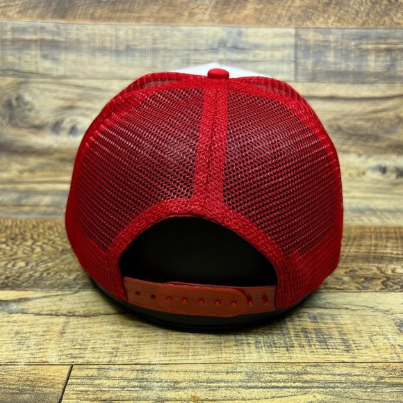 Ratfink Motorsport Motorcycle Mens Trucker Hat Red Snapback Baseball Cap - Picture 5 of 8